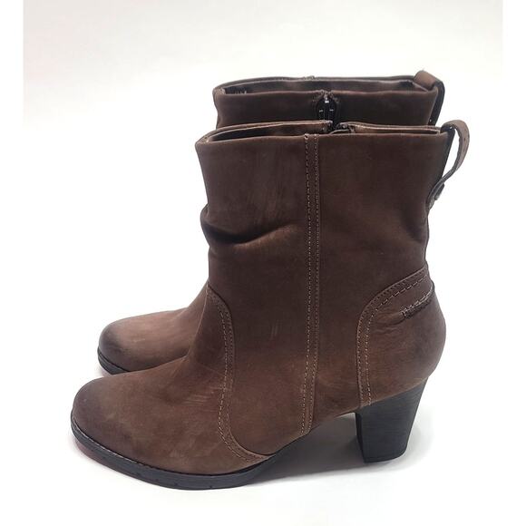 Rockport Cobb Hill brown leather heeled boots women's size 8 - Picture 3 of 7